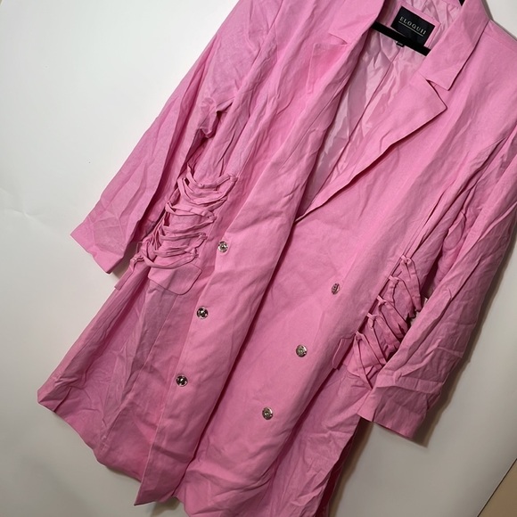 Eloquii Blazer pink 20 Dress with Lace up Detail - Picture 10 of 12